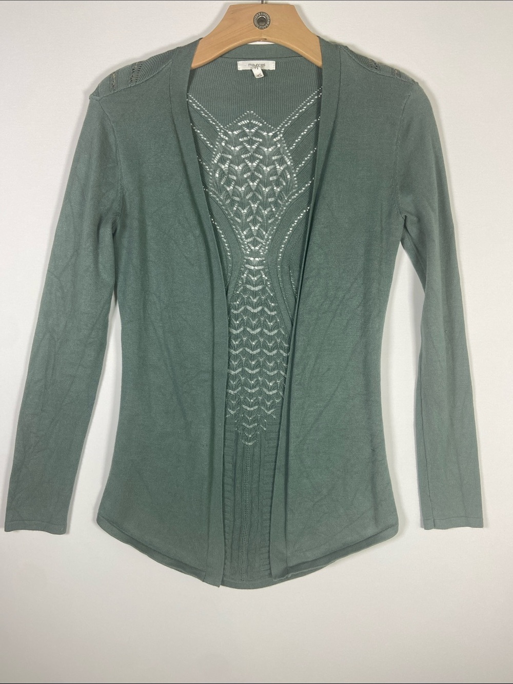 Lightweight Knit Open Cardigan in Sage Green